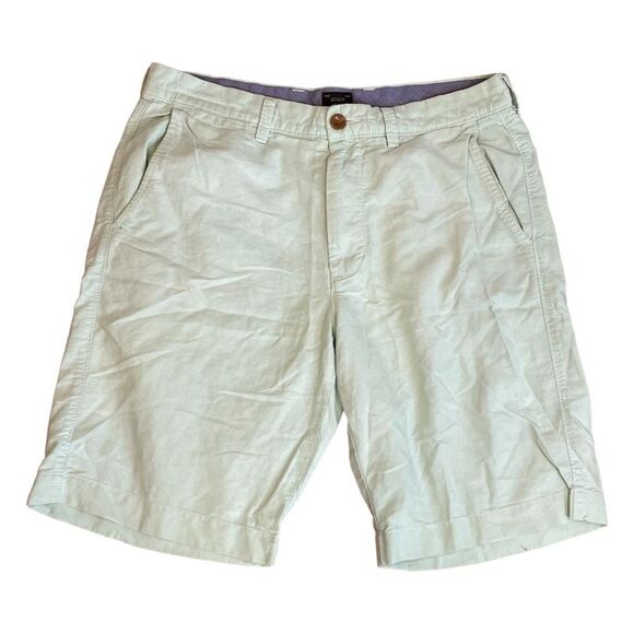 J Crew The 11" Club Golf Shorts Mint Green Chino Khaki Flat Front 31 - Picture 1 of 6